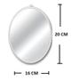 Imagem de 2 Und Espelho Oval Pequeno Plástico Branco Decoração 20X16Cm
