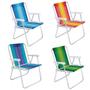 Imagem de 2 Unidades Cadeira de Praia Mor Aluminio Alta Cores Sortidas