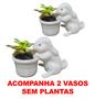 Imagem de 2 Vaso Coelho Da Pascoa Decoração Enfeite Casa Sala E Mesa