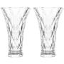 Imagem de 2 Vasos de Vidro Lyor Diamond Transparente 13x20cm Decorativo para Arranjo de Flores