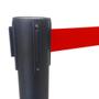 Imagem de 2 X Pedestal Organizador Separador de Fila Preto Com Fita Retrátil Vermelha