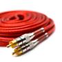 Imagem de 20 Cabos RCA Prime Plug Metal 5MM Transparente Vermelho 5M Cobre