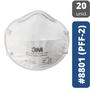 Imagem de 20 Mascaras PFF2 Sem Valvula Concha 3M 8801 Branco - CA 2072 Embalagem Com 20 Unidades
