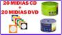 Imagem de 20 Midia Dvd-r Multilaser + 20 Cd-r Multilaser Nos Envelopes