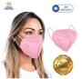 Imagem de 200 Máscaras Descartáveis Rosa KN95 PFF2 WWDoll Cód Anvisa