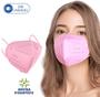 Imagem de 200 Máscaras Descartáveis Rosa KN95 WWDoll 5 Camada Anvisa