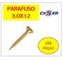 Imagem de 200 Peças Parafuso Cabeça Chata Phillips 3,0 X 12