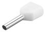 Imagem de 200 X Terminal Conector Tubular Ilhós Duplo 0,5mm Branco