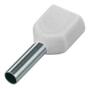 Imagem de 200 X Terminal Conector Tubular Ilhós Duplo 0,5Mm Branco