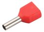 Imagem de 200 X Terminal Conector Tubular Ilhós Duplo 1,0Mm Vermelho