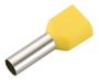 Imagem de 200 X Terminal Conector Tubular Ilhós Duplo 6,0Mm Amarelo