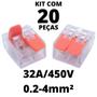 Imagem de 20un Conector Elétrico Emenda Derivação Para Iluminação 2 vias 4mm² 32A/450V Laranja