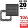 Imagem de 20un Interruptor Paralelo Three Way 4 Teclas 10A Com Placa 4x4 Habitat Black FAME