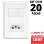 Imagem de 20un Interruptor Simples 16A e Tomada Padrão 2P+T 20A Com Placa Evidence FAME
