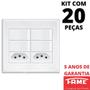 Imagem de 20un Interruptor Simples 4 Teclas 16A e Tomada Padrão Dupla 2P+T 10A Com Placa Evidence FAME