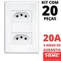 Imagem de 20un Tomada Padrão Dupla 2P+T 20A Com Placa Evidence FAME