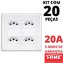 Imagem de 20un Tomada Padrão Quádrupla 2P+T 20A 4X4 Com Placa Evidence FAME