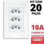 Imagem de 20un Tomada Padrão Tripla 2P+T 10A Com Placa Evidence FAME