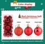 Imagem de 24 Bola Árvore Natal Vermelha 3 Modelos Glitter Lisa Fosca