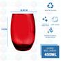 Imagem de 24 Copos de Vidro 450ML Vermelho e Transparente Redondo