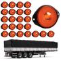 Imagem de 24 Lanterna Frontal Carreta LED Âmbar 65mm c/ Suporte - Fio