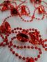 Imagem de 24 Mini Sinos Vermelhos Cordão Decoração Natal 270cm 2 Potes