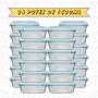 Imagem de 24 Potes Canelado Retangular Fit Lancheira Resistente 1520ml