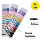 Imagem de 24 Presilhas Cabelo Tic Tac 6,5cm Colorido Sortido