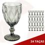 Imagem de 24 Taça Cinza Metalizada 340ML Diamond Vidro Elegante Chic Luxo