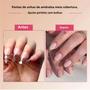 Imagem de 240 Pontas de Unhas Curtas Amendoadas - Cobertura Completa, Gel Macio Fosco Transparente