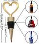 Imagem de 24PCS Heart Wine Bottle Stopper Favors,Lovely Wedding Shower favoreça heart wine cork plug para kitchen bar presentes bridal chuveiro favorece feliz aniversário festa decoração (Coração de Ouro, 24)