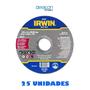 Imagem de 25 Discos Corte Fino Para Metal e Inox 115mmx22mm Irwin