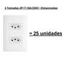 Imagem de 25 Tomadas Dupla Padrão 2P+T Distanciadas 10A/250V Habitat - FAME