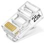 Imagem de 25x Conector RJ45 Cat5e Macho Tomada de Rede Lan Internet