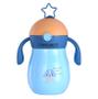 Imagem de 260ml Cartoon Baby Thermos Cup Children Cup Soft Spout Straw Sippy Cup Gravity Ball Water Cup Water Bottle Copos (Azul)