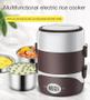 Imagem de 2L Portátil Electric Heated Food Lunch Box Mini Rice Cooker Steel Inoxid inoxidável 3 Camadas Forro Vapor Picnic Container Warmerrice Cookerelétrica Rice Cookerlunch Box Electric