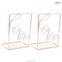 Imagem de 2Pcs/Par Creative Love Shaped Metal Bookends Desk Storage Holder Shelf Book Organizer Stand