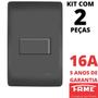 Imagem de 2un Interruptor Bipolar Paralelo Three Way 16A Com Placa Habitat Black FAME
