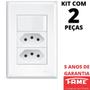 Imagem de 2un Interruptor Paralelo Three Way 16A e Tomada Dupla Padrão 2P+T 10A Com Placa Evidence FAME
