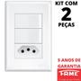 Imagem de 2un Interruptor Simples 2 Teclas 16A e Tomada Padrão 2P+T 20A Com Placa Evidence FAME