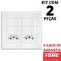 Imagem de 2un Interruptor Simples 4 Teclas 16A e Tomada Padrão Dupla 2P+T 10A Com Placa Evidence FAME
