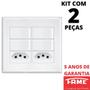 Imagem de 2un Interruptor Simples 4 Teclas 16A e Tomada Padrão Dupla 2P+T 20A Com Placa Evidence FAME