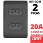 Imagem de 2un Tomada Padrão Dupla 2P+T 20A Com Placa Habitat Black FAME