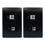 Imagem de 2un Tomada VD RJ11 4 Vias RJ45 CAT 6E 8 Vias Com Placa Habitat Black FAME