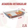 Imagem de 2UNI Assadeira Retangular 2,2L Média Saladeira Forno Microondas
