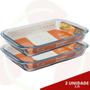 Imagem de 2UNI Assadeira Retangular 2,2L Média Saladeira Forno Microondas