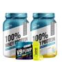 Imagem de 2x 100% Whey Protein Shark Pro (900g)+V9 Pump Shark Pro 300g(LIMÃO)+COQUETELEIRA 700 ML