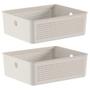 Imagem de 2X Cestos 5,4L Organizador Ou Flow Bege 9Cm X 22Cm X 27Cm