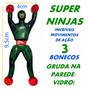 Imagem de 3 Bonecos Super Ninjas Homem Geleca Gruda Gruda Na Parede E Vidros