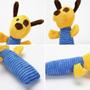Imagem de 3 Brinquedos Sortidos Para Cães Pelúcia Canelada Resistente Com Apito para Pets Cachorros Pequenos